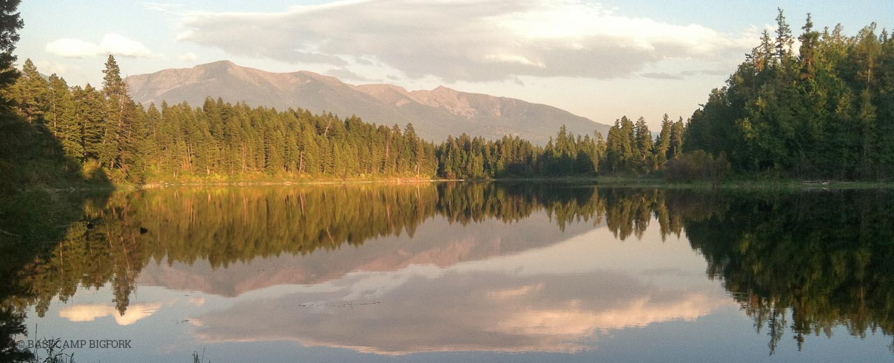 Remote, Calm Lake in Bigfork Montana