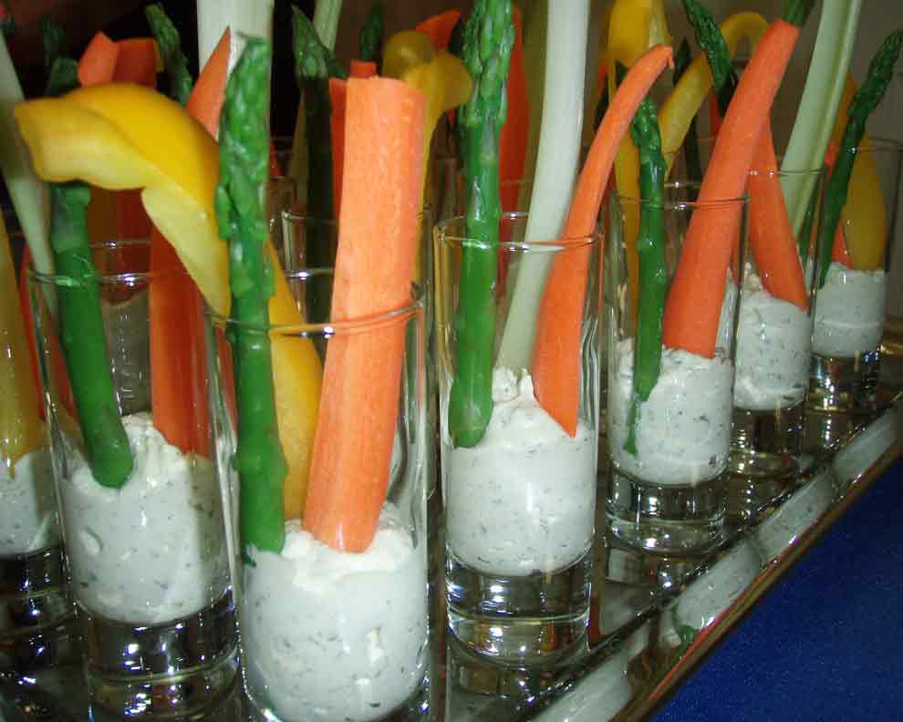 Crudite Shots with Veggies from Simple Chef Catering