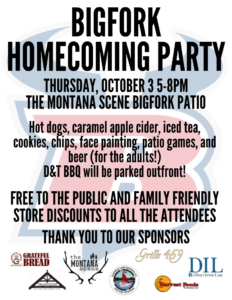 poster with details of homecoming party