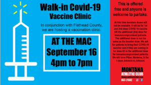 Vaccination Clinic at The Mac Sept 16