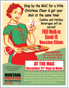 Free Vaccine Clinic at Montana Athletic Club Dec 21