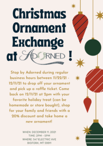 Event flyer for Ornament Exchange 