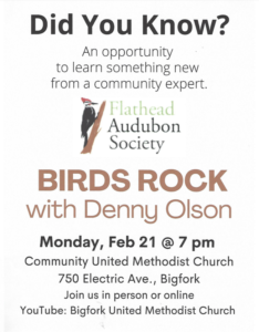 Community United Methodist Church Bigfork Bird Rock Presentation Feb 21