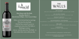 Wine Pairing Event at Stonehill Kitchen March 12