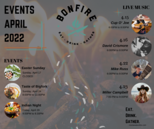 Montana Bonfire April 2022 Events