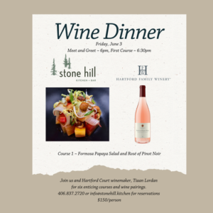 Stonehill Kitchen Wine Pairing Dinner