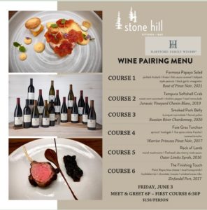 Stone Hill Kitchen Wine Pairing June 3