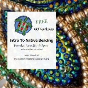 Native ARt beading workshiop at BACC