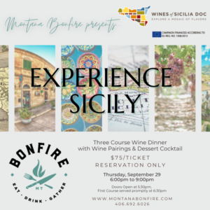 Experience Sicily at Montana Bonfire Sept 29