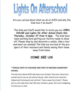 Aces Lights on Afterschool Event Oct 27