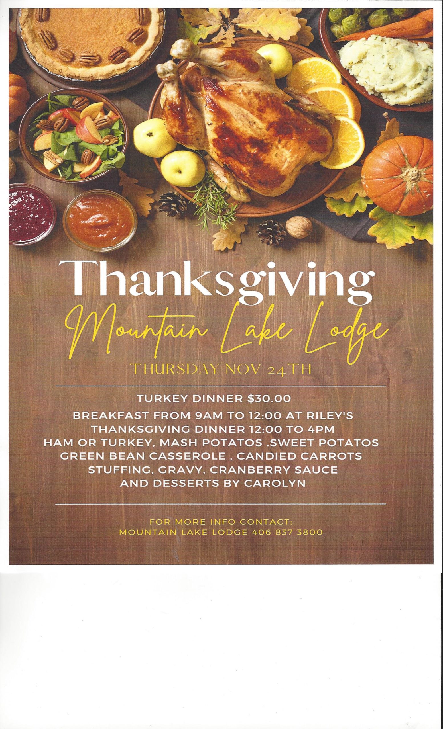 Thanksgiving at Mountain Lake Lodge | Bigfork - Montana