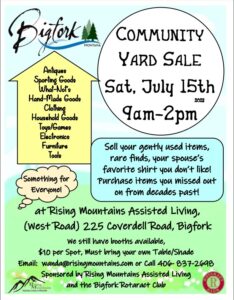 Community Yard Sale at Rising Mountains 