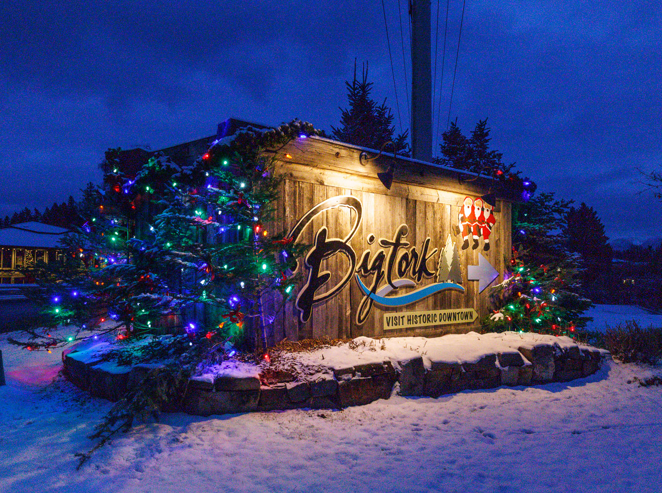 Garland for Montana's Christmas Village Bigfork Montana