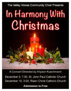 Valley Community Choir Christmas Concert at St. John Paul Church Dec 9