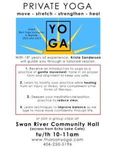 YOga with Krista at Swan River Community Hall
