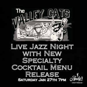 Jazz Night with new speciality cocktail menu release at Andy's Crafthouse