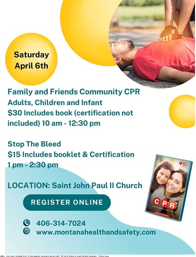 CPR and Stop the Bleed classes at St. John Paul Church