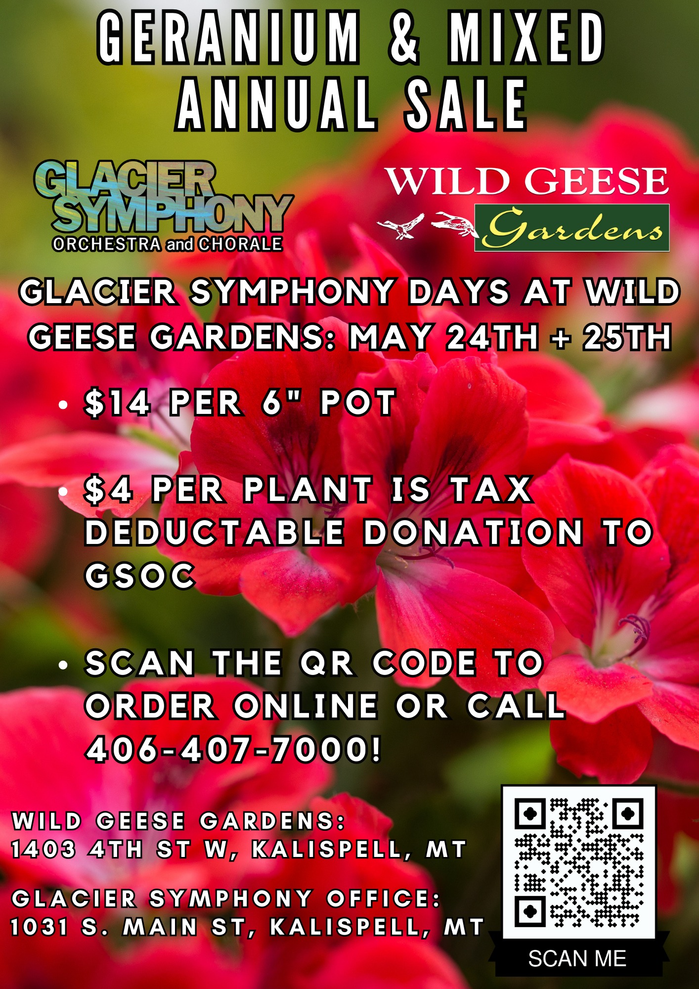 Annual flower Sale with Glacier Symphony Orchestra