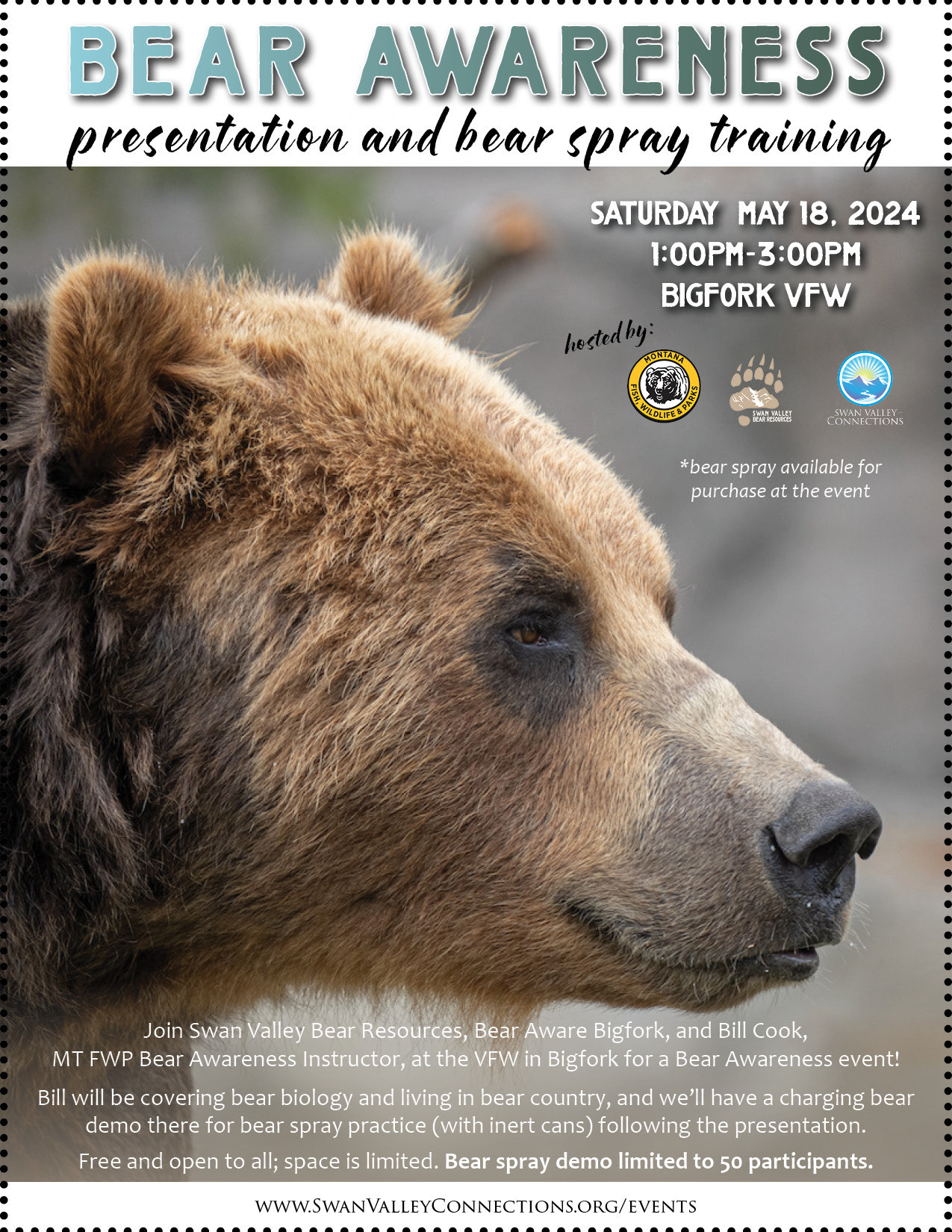 Bear Awareness at VFW May 18th