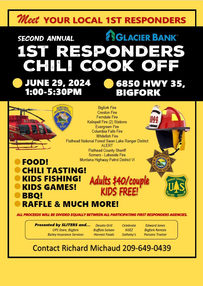 First Responders Chili cook off event June 29th
