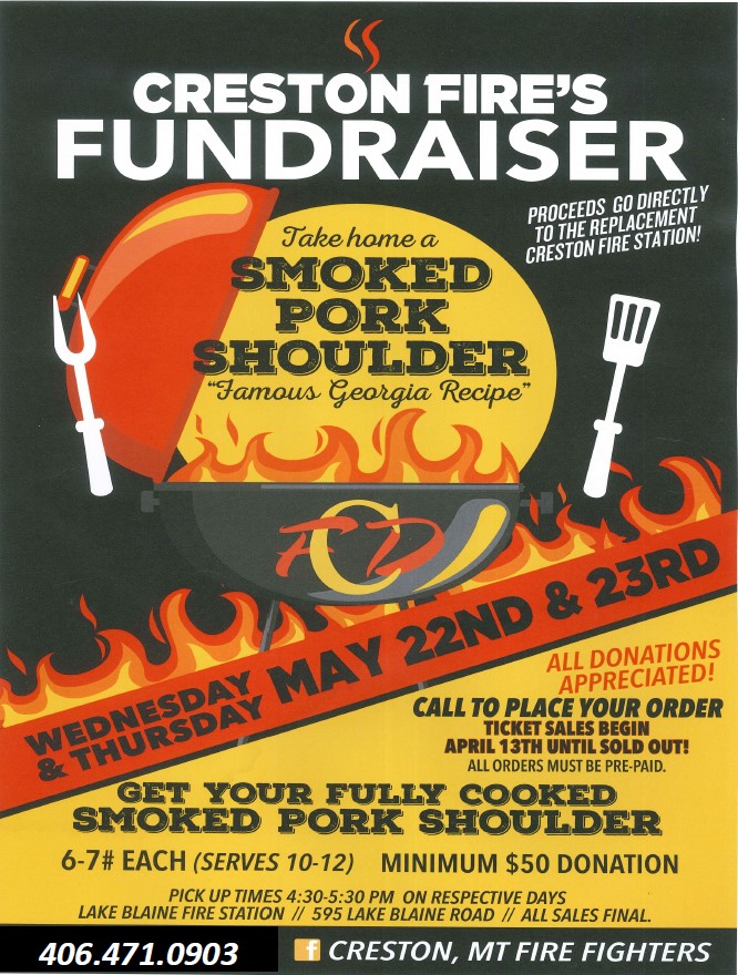 Creton Fire Fundraiser Smoked Pork Shoulder