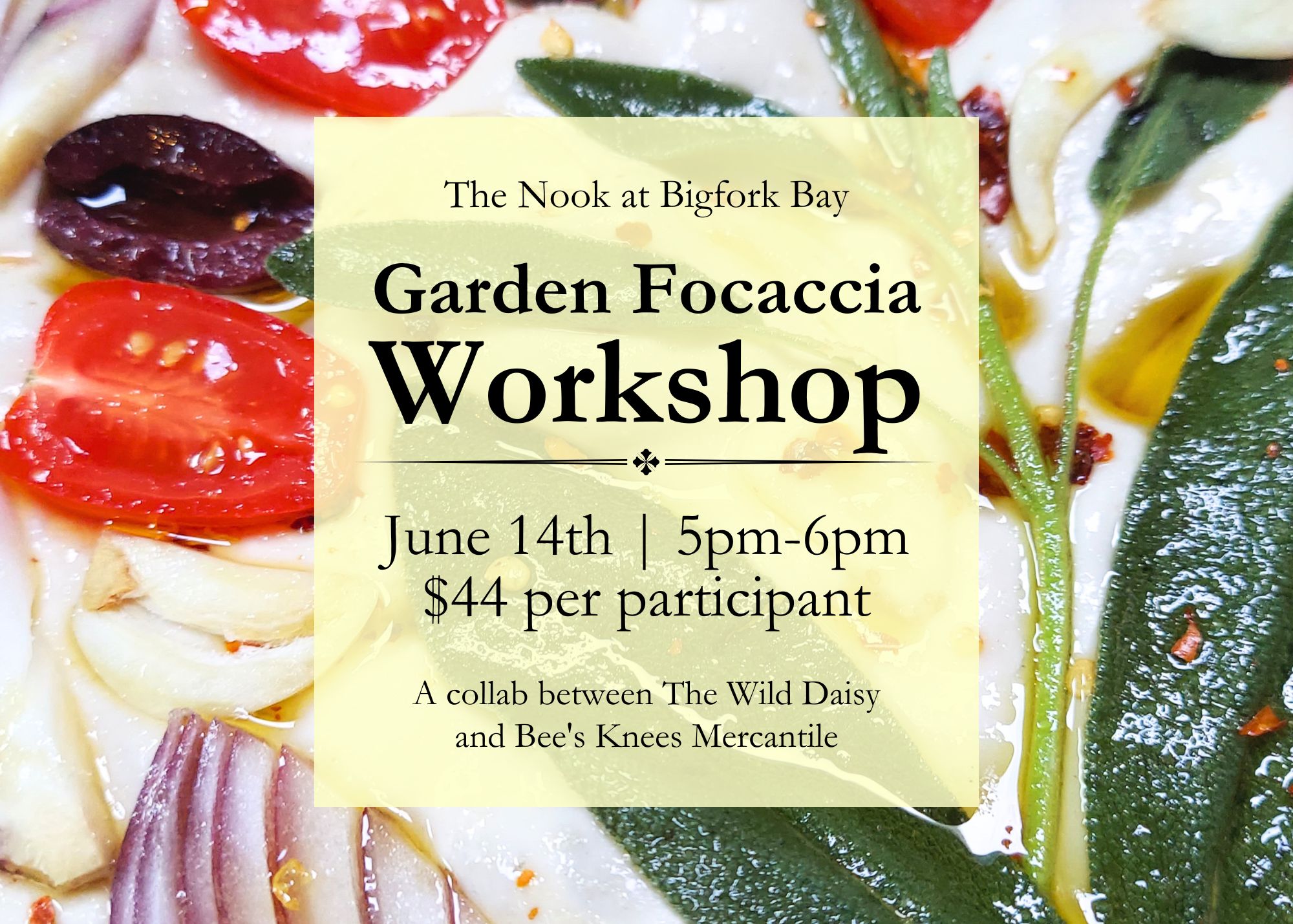 Garden Focaccia Workshop at The Nook