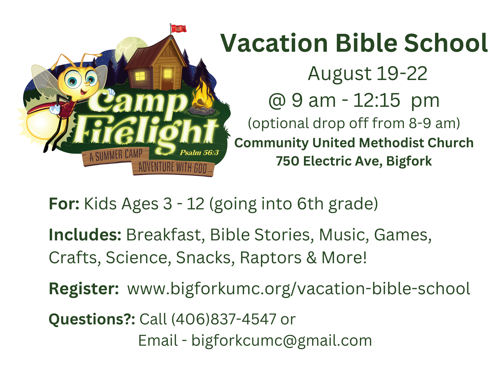 Bigfork Community United Methodist Church Vacation Bible Camp