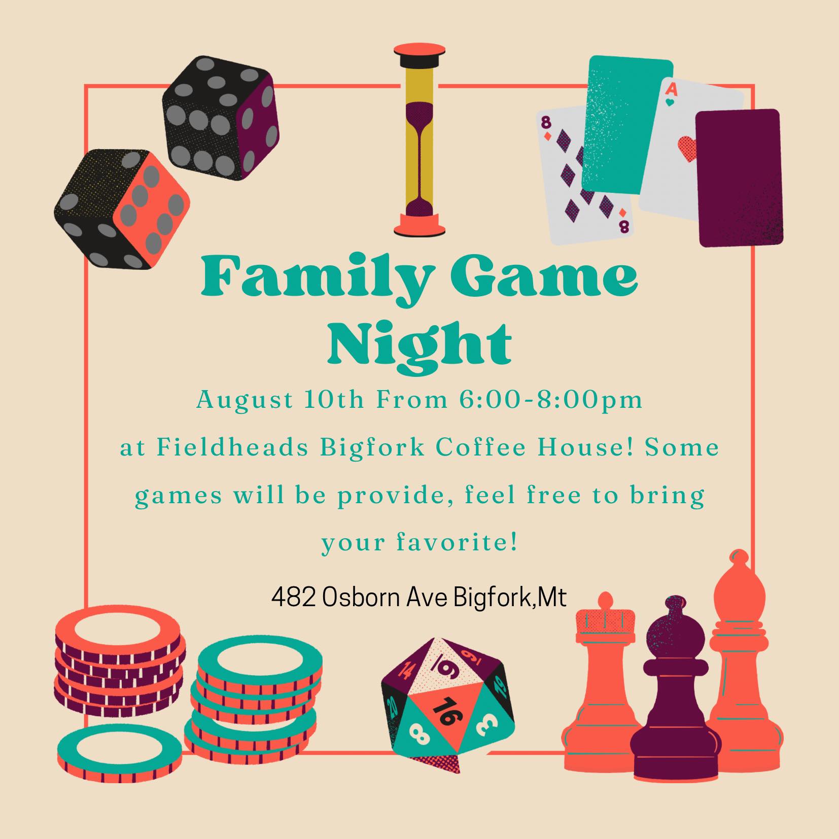 Family Game Night at Fieldheads Bigfork Coffee House