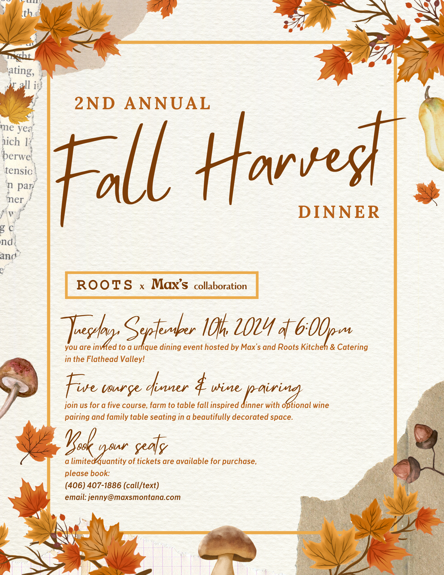 Fall Harvest Dinner at Max's