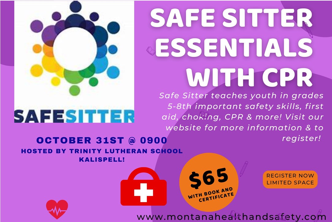 Montana Health & Safety, Safe Sitter Essentials training at Trinity Lutheran Kalispell