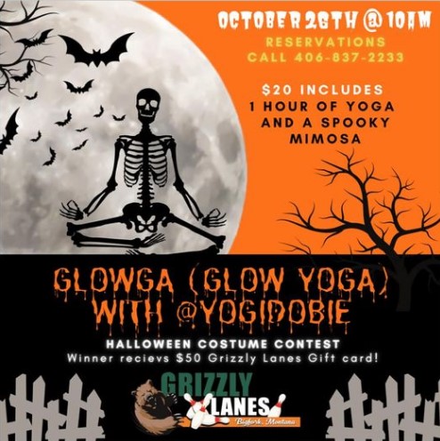 Halloween Glow Yoga at Grizzly Lanes