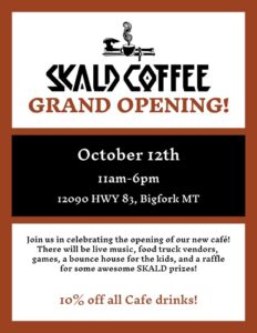 Skald Coffee Grand Opening on Oct 12th