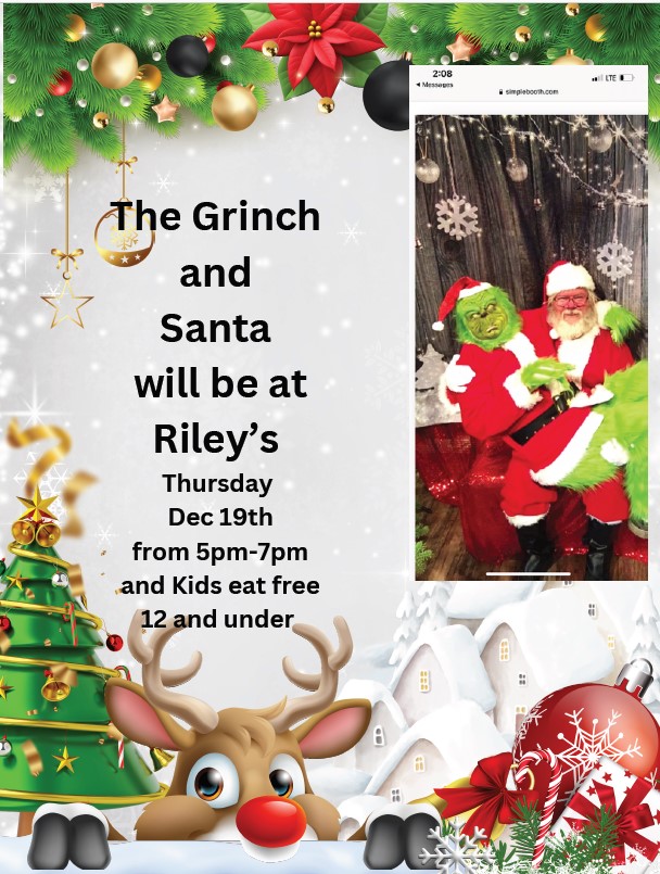 Grinch and Santa at Rileys Pub