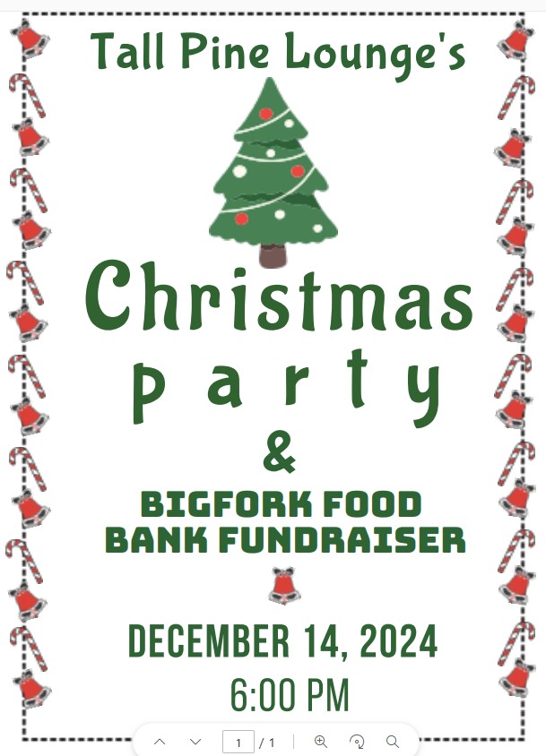 Tall Pine Christmas Party and Fundraiser for Food Bank