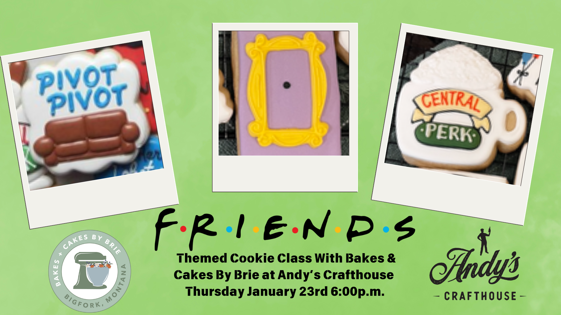 Friends Themed Cookie Decorating class at Andy's Crafthouse