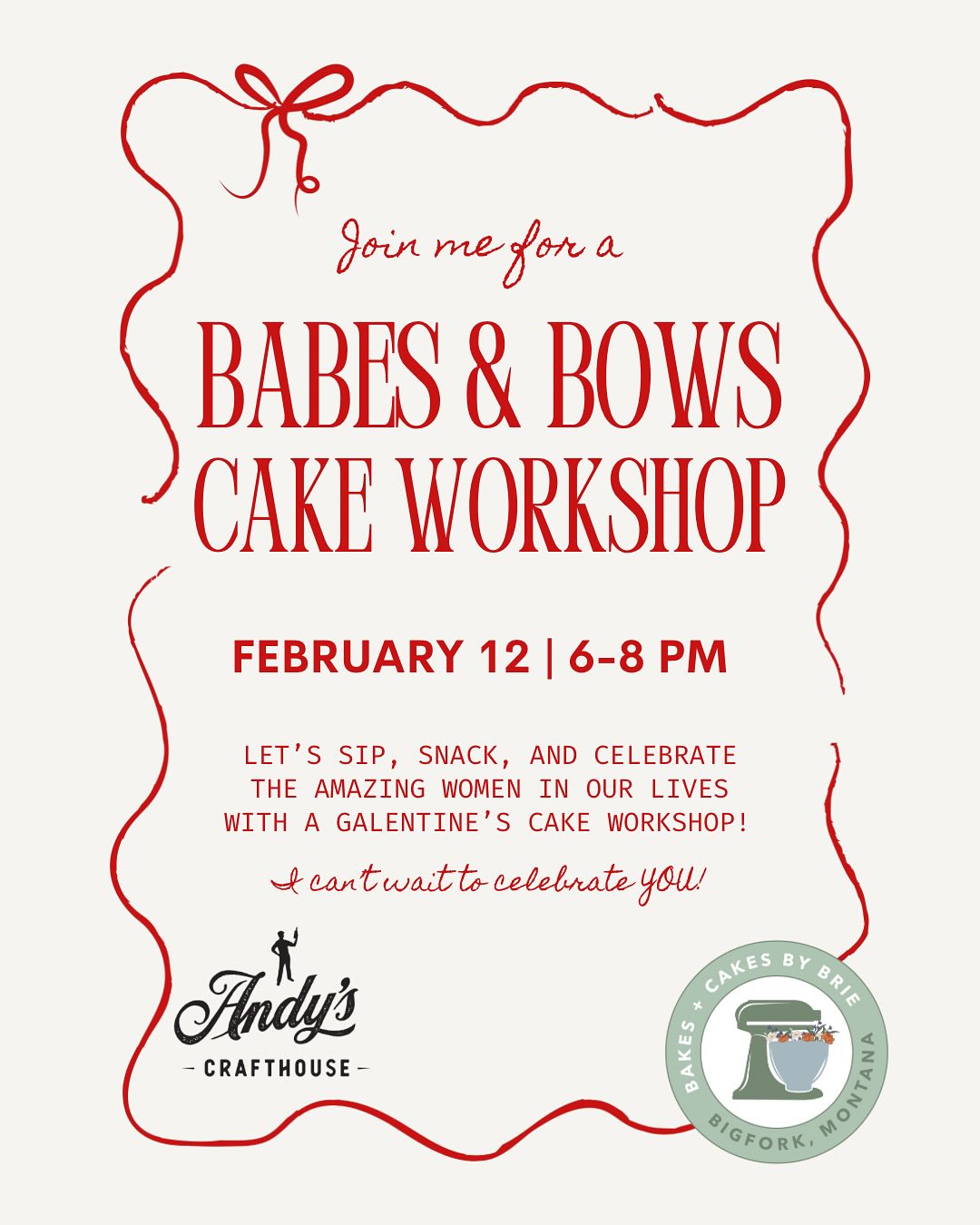 Galentine's Cake Decorating Workshop at Andy's Crafthouse