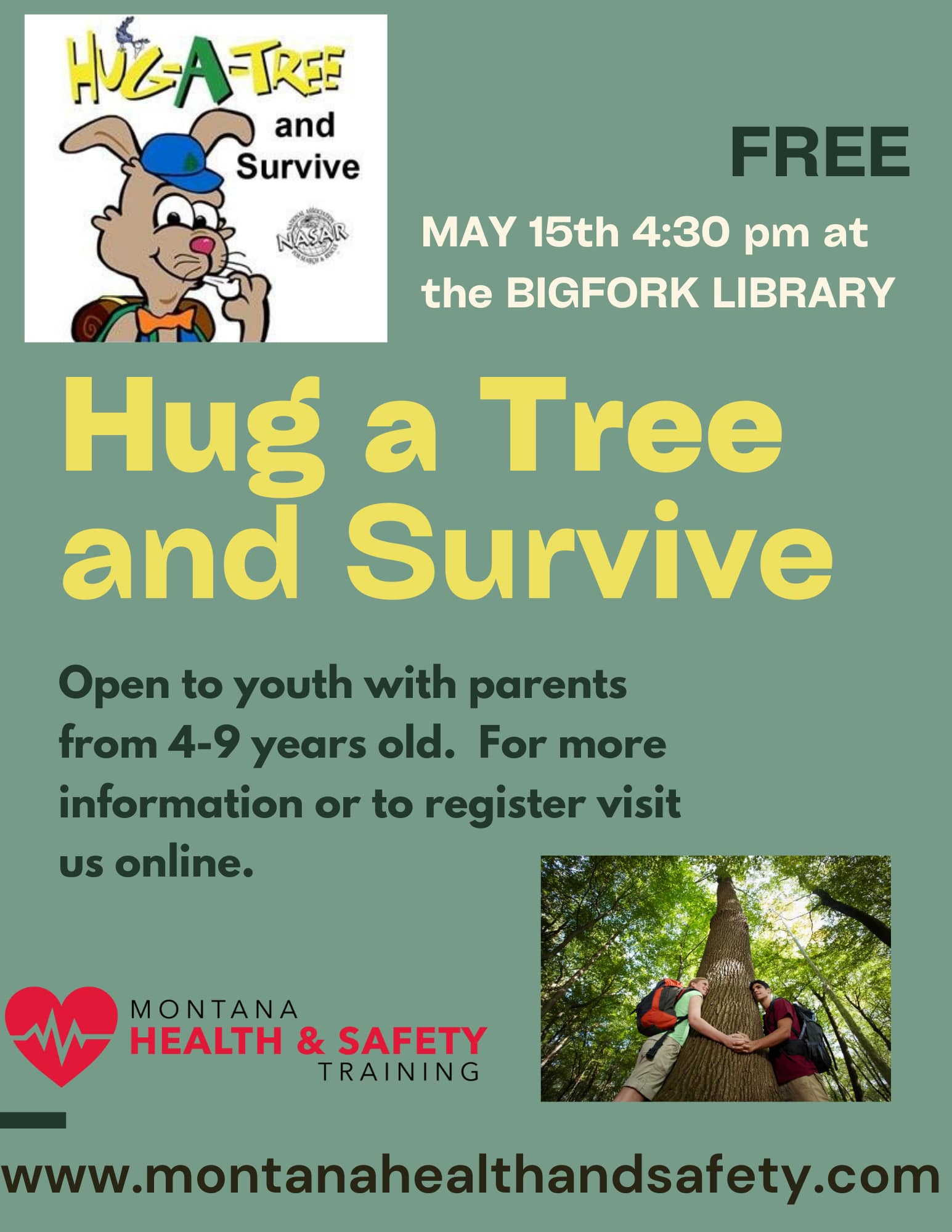 Hug a Tree and Survive and Montana Health and Safety event at the Bigfork Library