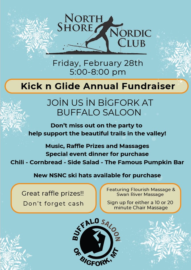 North Shore Nordic Annual Kick and Glide Fundraiser at Buffalo Saloon