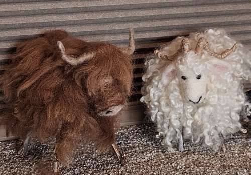 3D Fluffy Sheep and Highland Cow Felting Class at Fiber