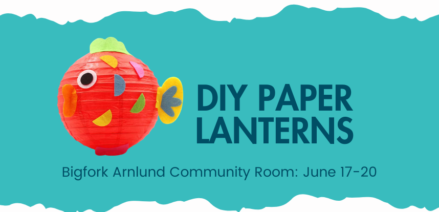 Paper Lanterns Craft at Bigfork Library for Bridge Ribbon Cutting