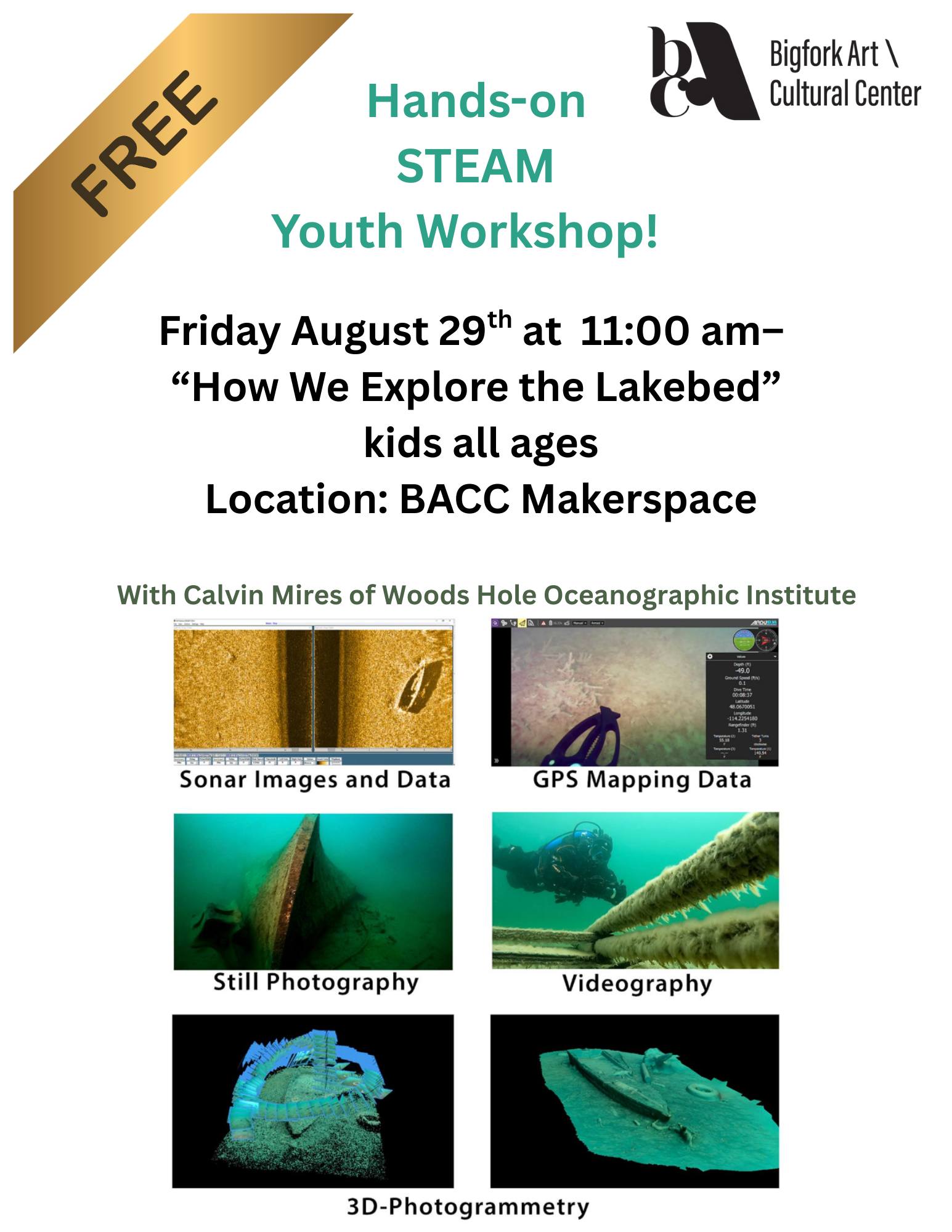 Free Youth Workshop Hands on Underwater Exploration at BACC