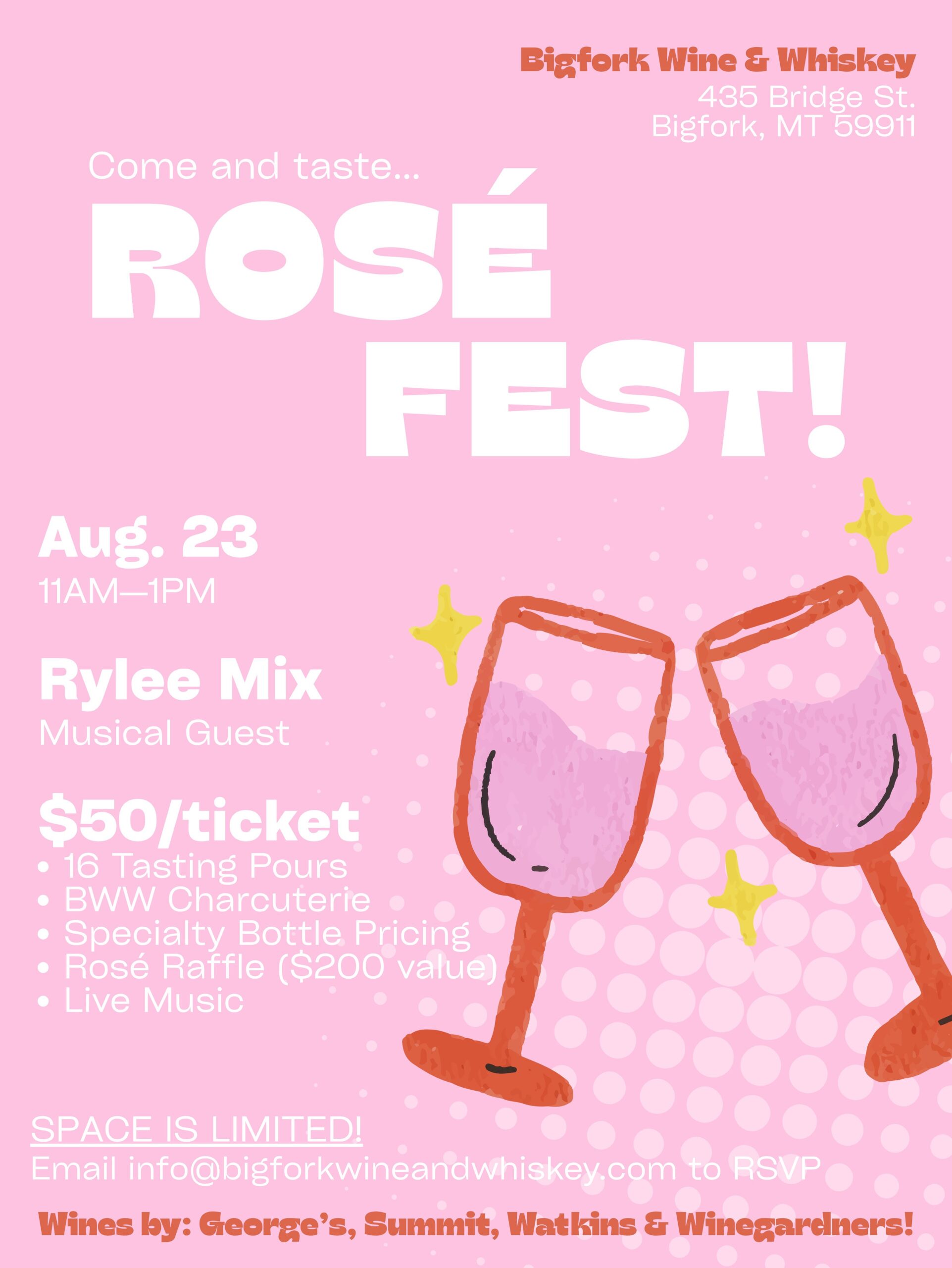 Bigfork Wine and Whiskey Rose Fest Aug 23rd