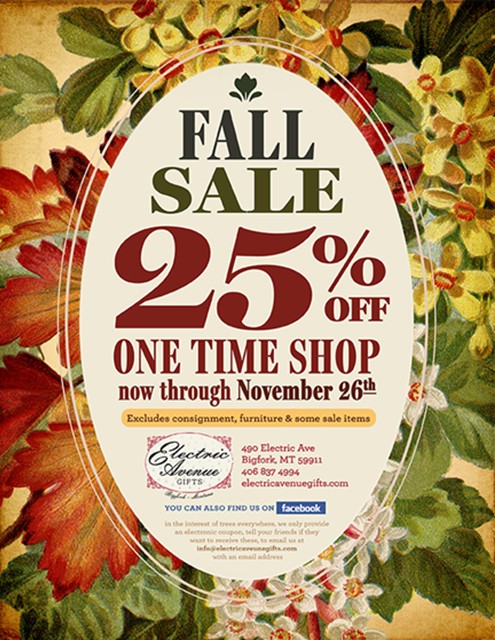 Electric Avenue Gifts 25% Off Sale starts today until Nov 26th