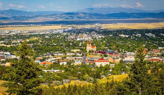 Aerial view of Helena Montana