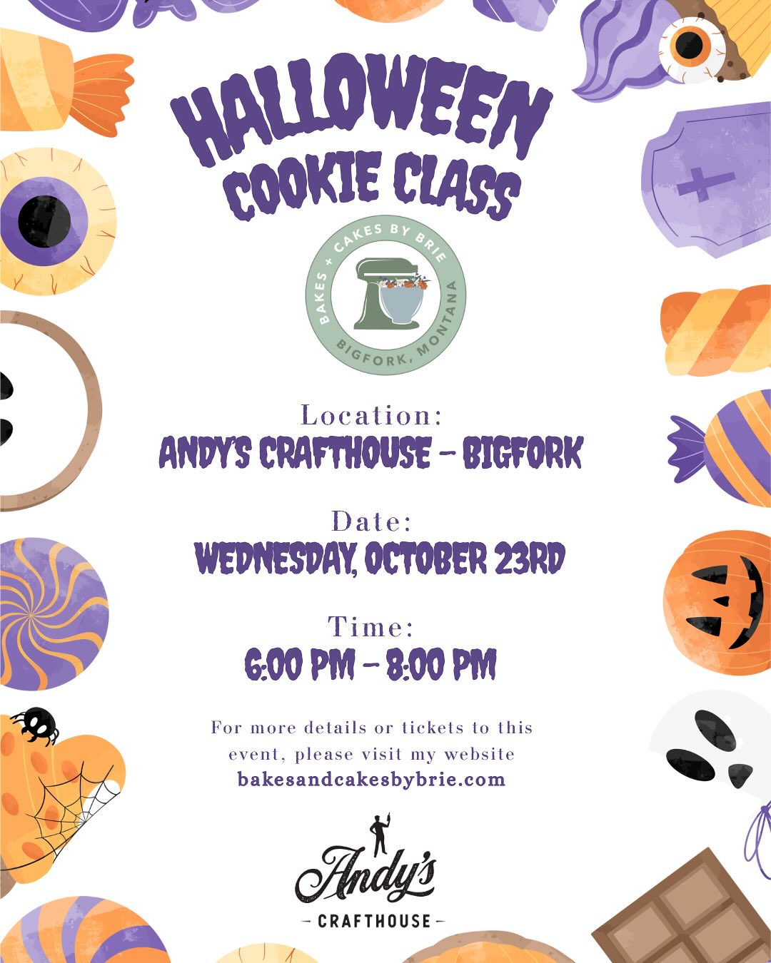 Halloween Cookie Decorating Class at Andy's Crafthouse
