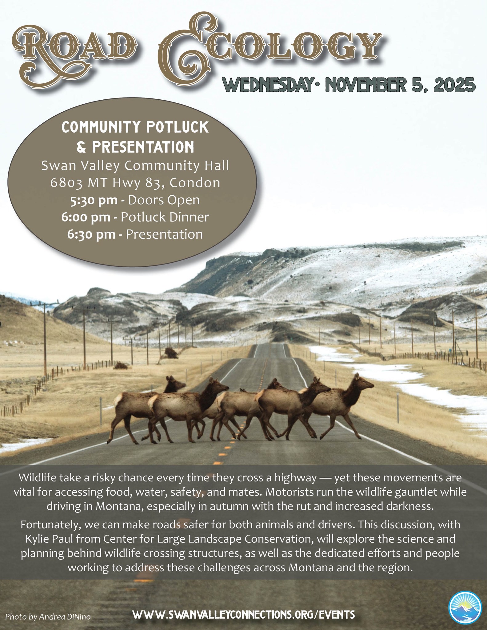 z ecology Potluck and Presentation at Swan Valley Community Hall Nov 5
