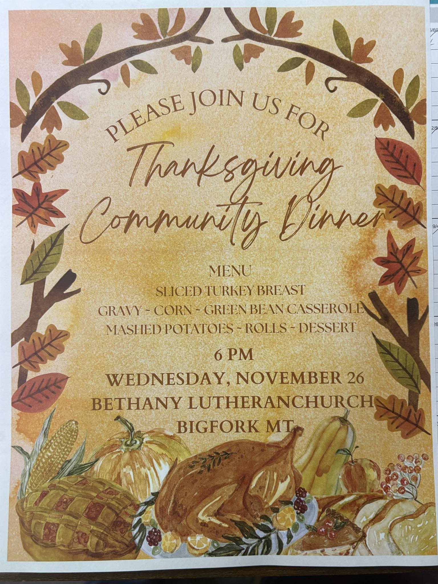 Bethany Lutheran FREE Thanksgiving Community Dinner