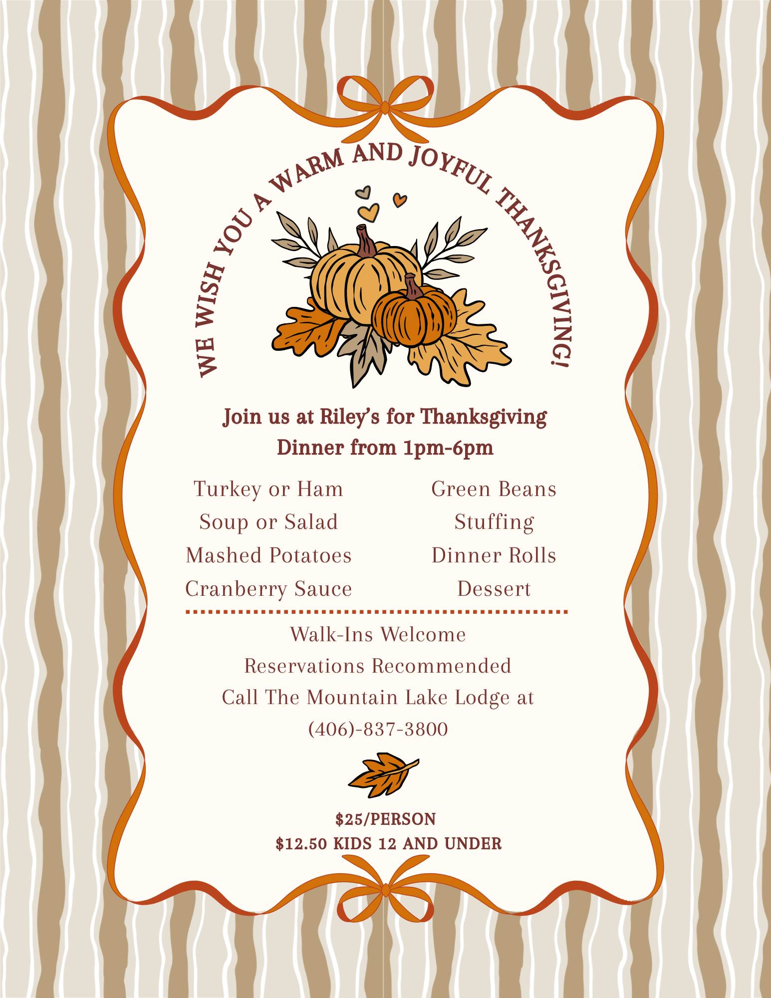 Thanksgiving at Mountain Lake Lodge