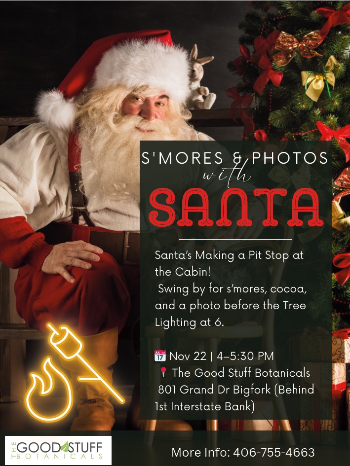 S'mores and photos with Santa at Good Stuff Botanicals