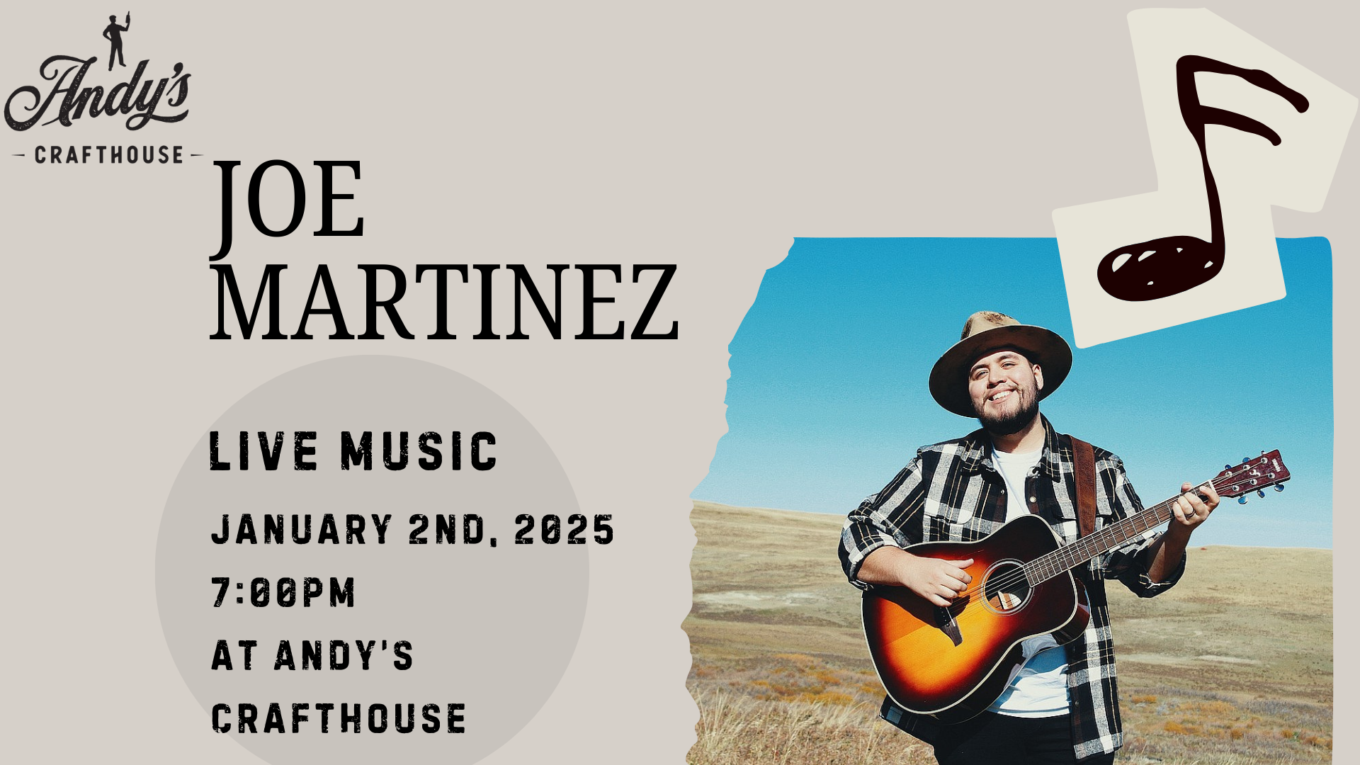 Joe Martinez LIVE at Andy's Crafthouse